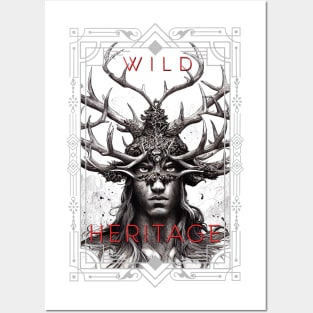 Warrior Stag Wild Nature Illustration Line Epic Illustration Line Art Posters and Art